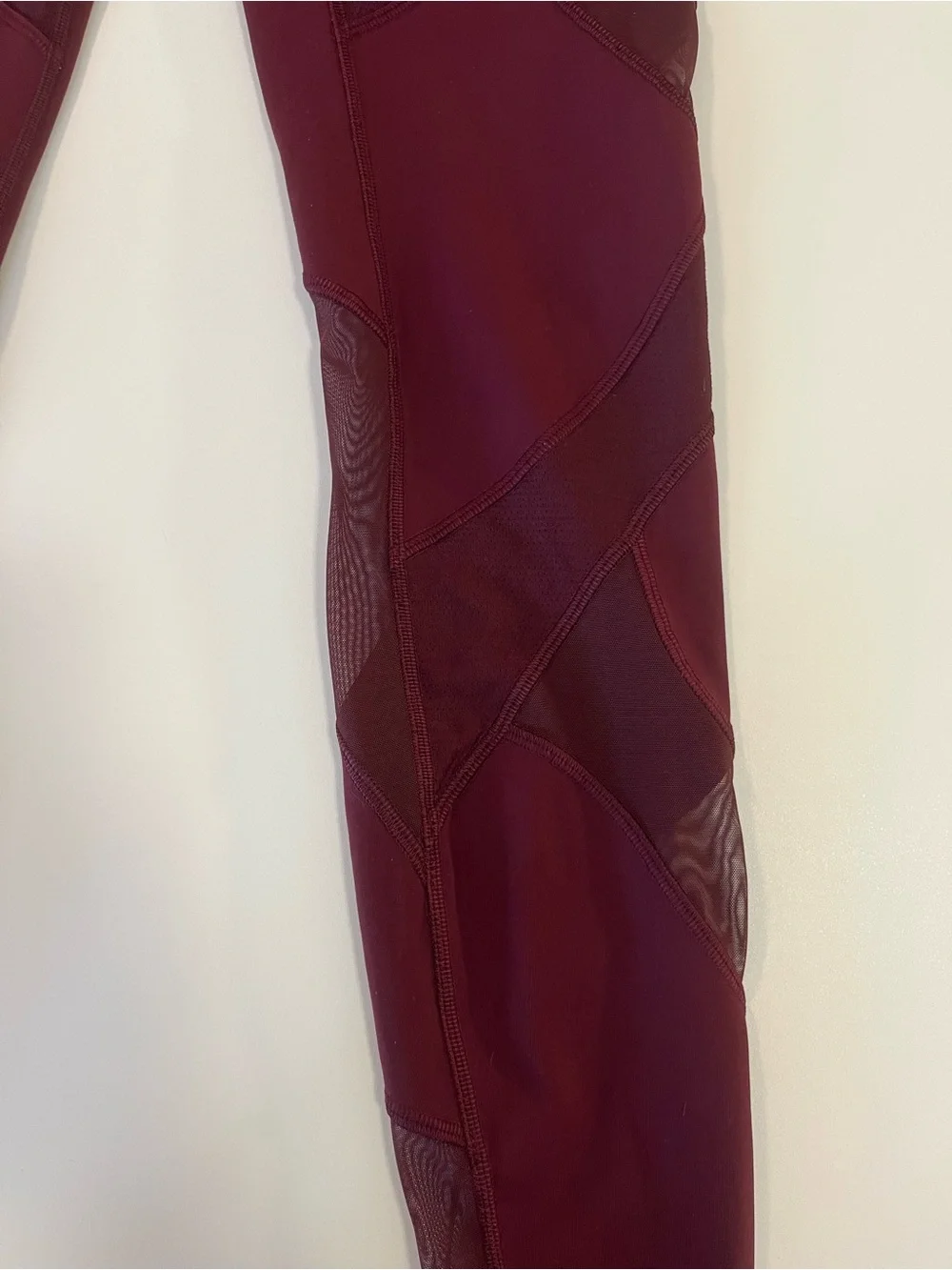 Lululemon Wunder Under High-Rise Tight 28” Mesh Garnet Burgundy Leggings Size 6